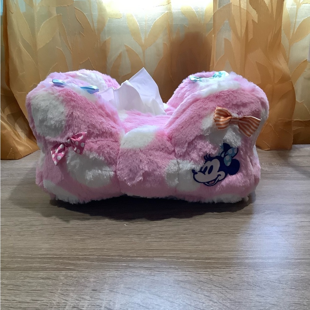 Disney Pink and White Plush Tissue Box Holder